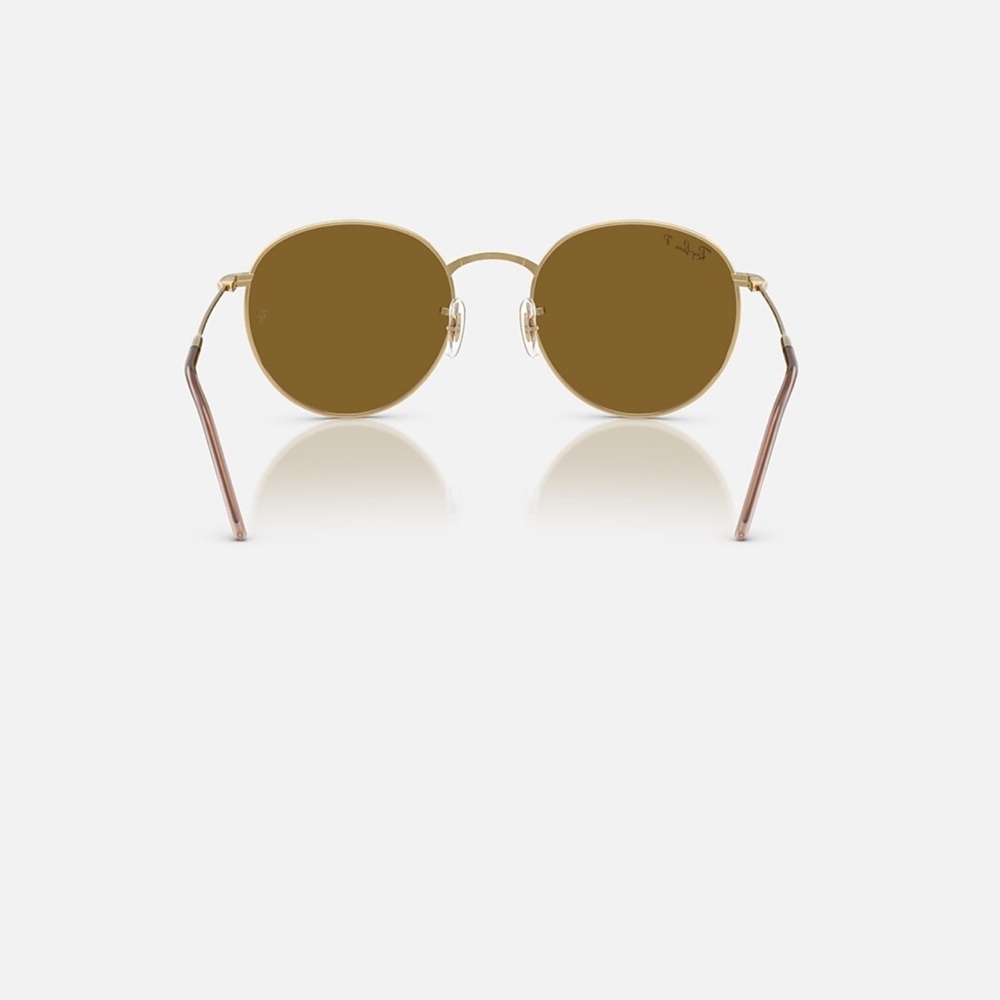 NEW Ray-Ban Round Reverse RBR0103S Gold Brown Polorized - Picture 5 of 7